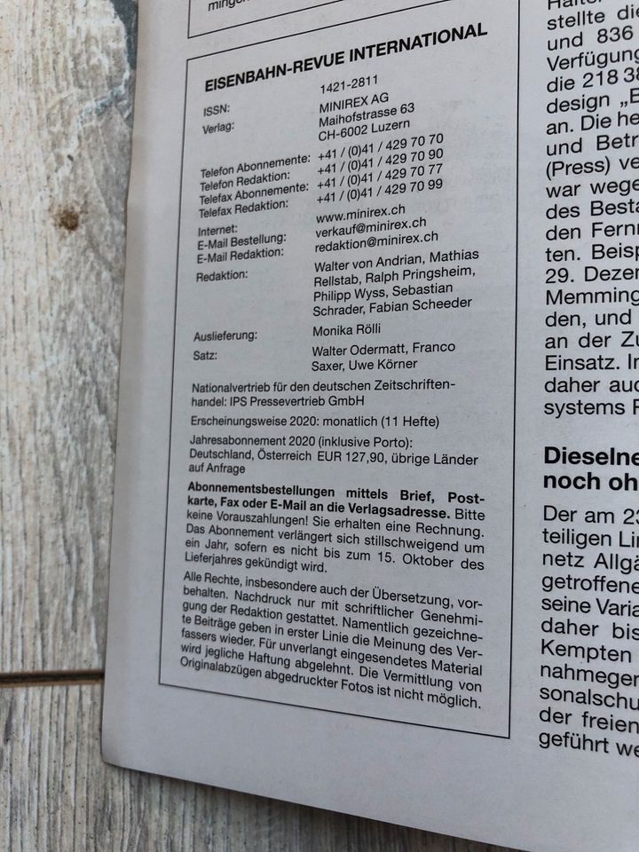 Eisenbahn-Revue International Deutschland-Ausgabe 2/2020 in Emmelsbüll-Horsbüll