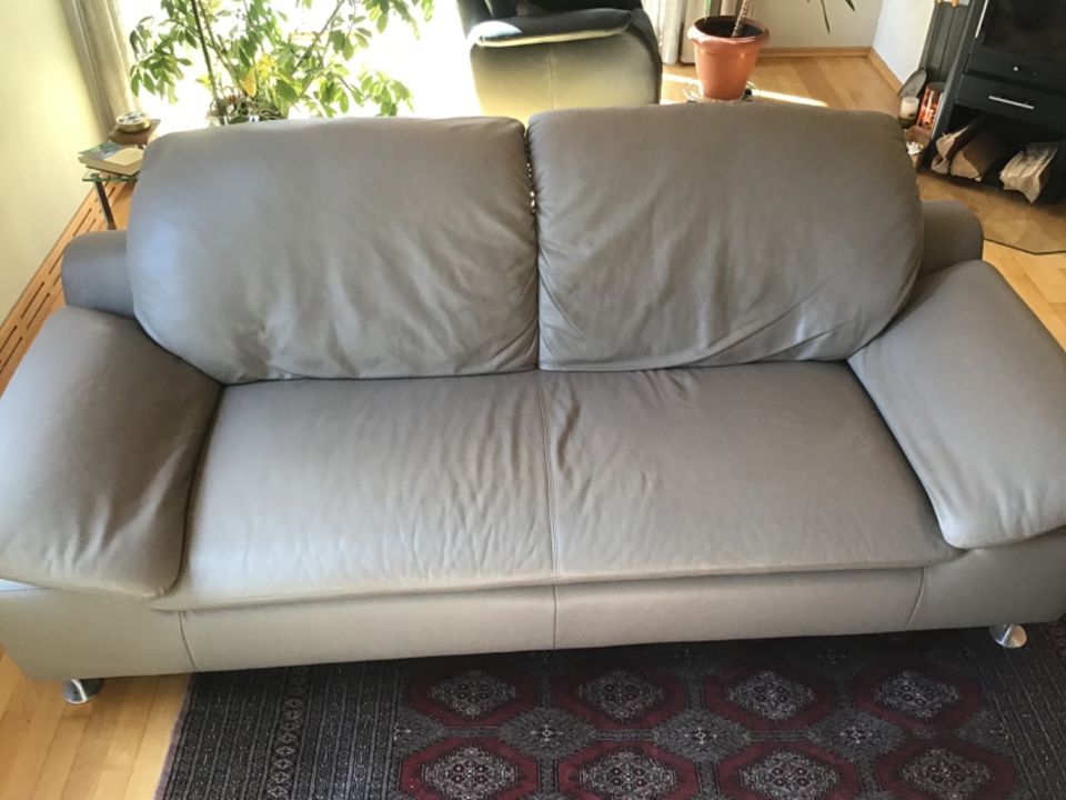 W. Schillig Leder - Sofa Couch mit Hocker in Weilburg