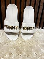 Tommy Hilfiger Damen Sandalen Weiß & Gold Gr 40 Hamburg - Harburg Vorschau