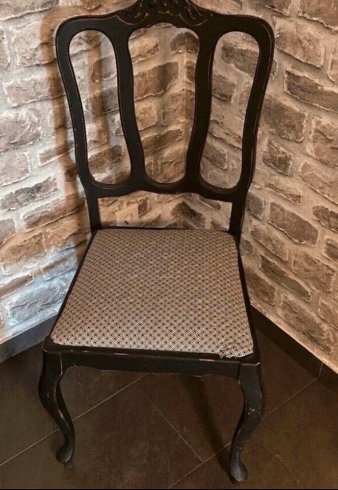 Chippendale Stühle Shabby Schwarz Jugendstil Vintage in Leichlingen