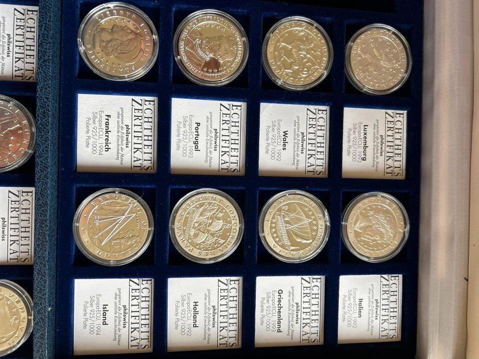 Silbermünzen Sammlung ECU je 1 Unze 925/1000 Schiffsmotive in Großbadegast
