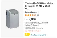 Mobiles Klimagerät Whirlpool PACW29COL Baugleich mit Bauknecht Nordrhein-Westfalen - Borken Vorschau