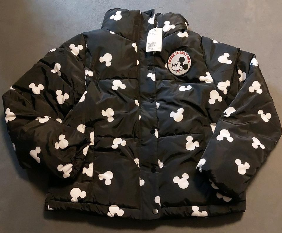 Winterjacke Disney MickeyMouse H&M neu mit Etikett Gr 164 in Aschersleben