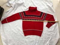 Pullover Muster rot Wolle mit Polyacryl Vintage Rollkragen Raglan Bayern - Viechtach Vorschau
