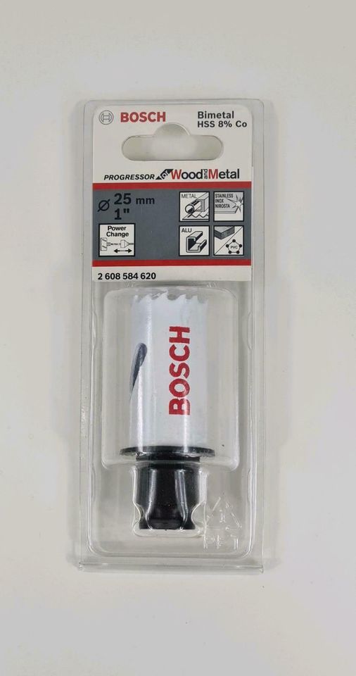 Lochsäge HSS Bimetal Bosch 25mm für Holz Metall Power Change in Oststeinbek