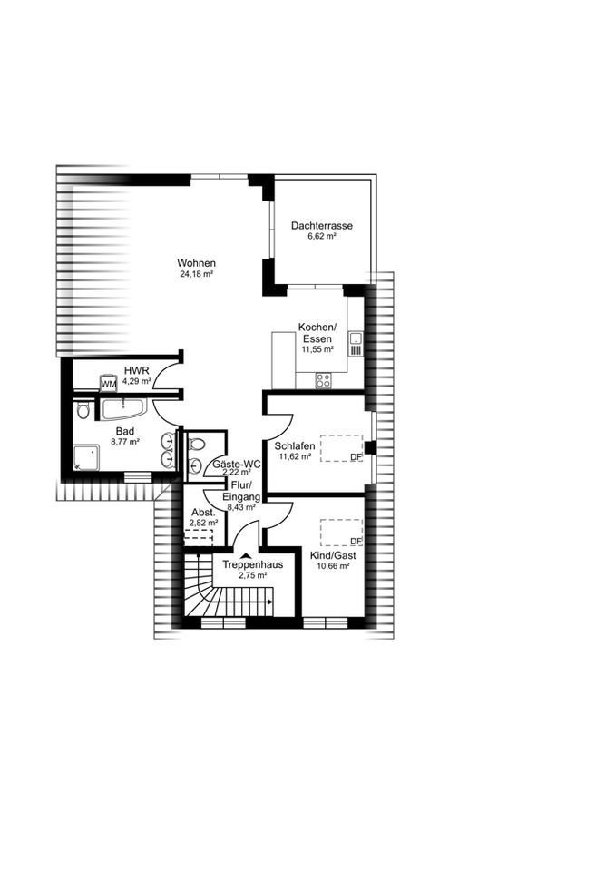 Erstbezug nach Komplettsanierung - Dachgeschosswohnung mit großer Dachterrasse in Uelzen in Uelzen