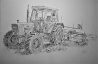 Original Bleistift-Aquarell-Bild eines Fendt Farmer 309 LSA 312 Rheinland-Pfalz - Battweiler Vorschau