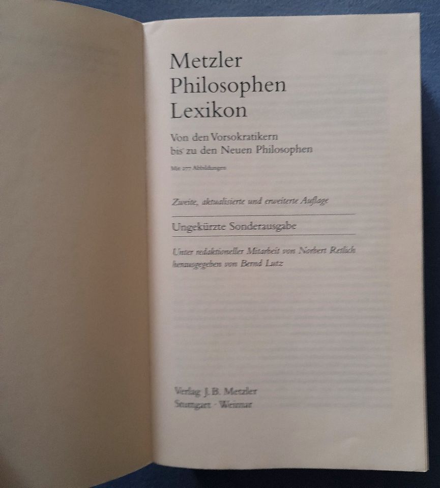 Metzler Philosophen Lexikon in Bergisch Gladbach