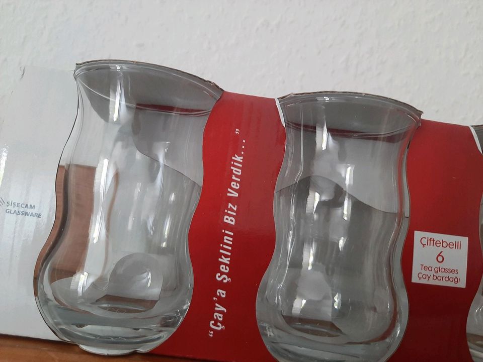 Türkische Teegläser Tee Gläser Glas neu gewölbt in Castrop-Rauxel