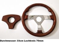 Lenkrad Holz Chrom für Auto Boot Traktor 33cm Durchmesser Nordrhein-Westfalen - Neunkirchen-Seelscheid Vorschau