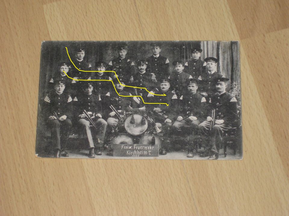Freiwillige Feuerwehr Kirchheim-T. 1924 - alte Postkarte Foto AK in Weilheim an der Teck