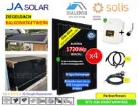 (4x) 1720 Watt Balkonkraftwerk 800 Watt gedrosselt vereinfachte Anmeldung Solis S6-GR1P1K-M-DC 800W Komplettset PV JA Solarmodule 430W JAM54D41 Glas-Glas Full Black bifazial  0% MWST Photovoltaik Di Nordrhein-Westfalen - Rödinghausen Vorschau