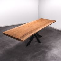 Baumstamm Esstisch 3.1m x 1.05m Nachhaltig Massivholztisch aus 1 Stück Holz Bohlentisch Baumkantentisch Baumstammkanten Wohnzimmertisch Holztisch Design Tisch Stahlbeine Edelstahl Tischbeine Nordrhein-Westfalen - Ochtrup Vorschau