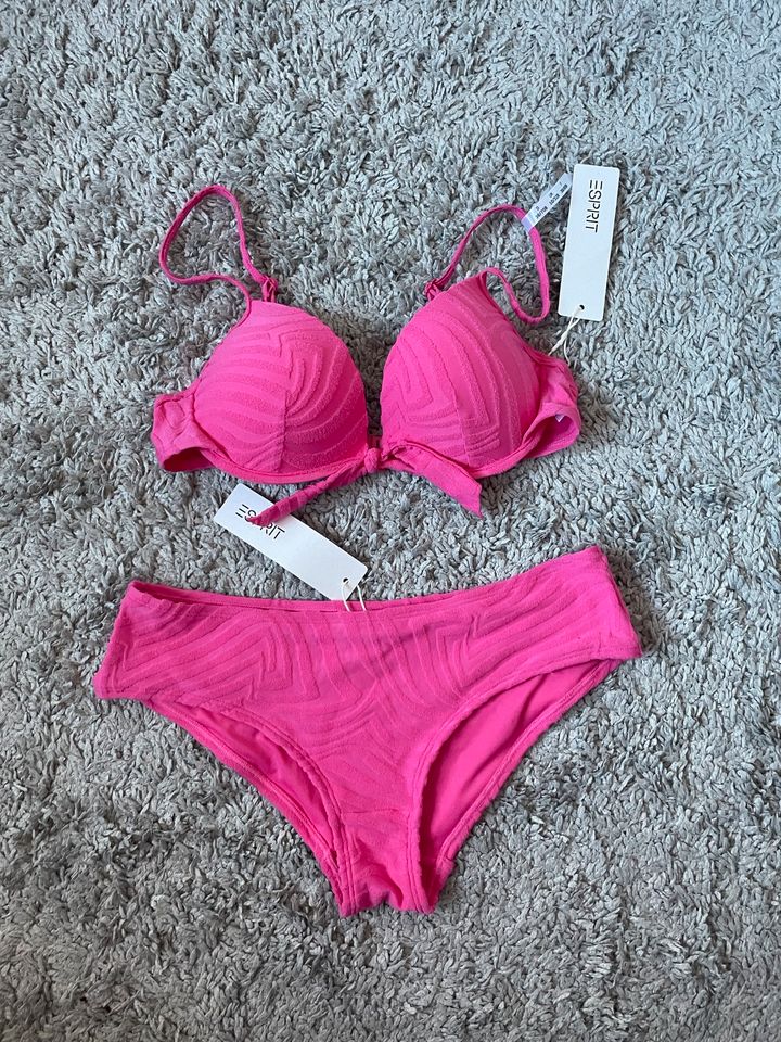 NEU Esprit Bikini pink Frottee Samt dezentes Muster 36/S in Osnabrück