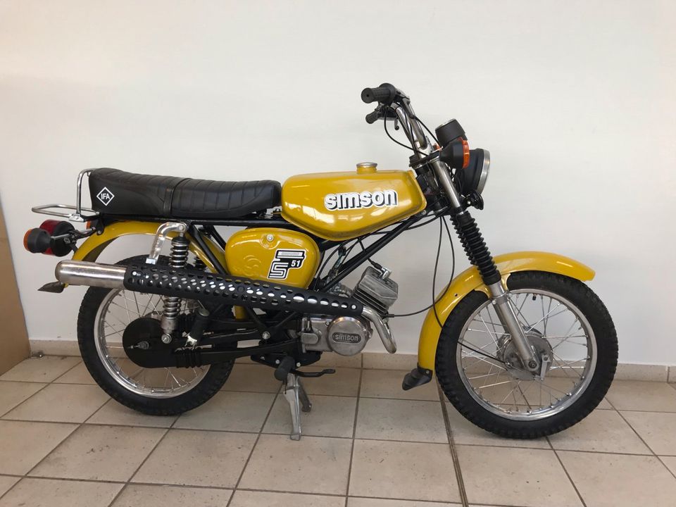 Simson S51 Enduro 4 Gang Gelb 12V VAPE Versand Fahrbereit Papiere in Calbe (Saale)