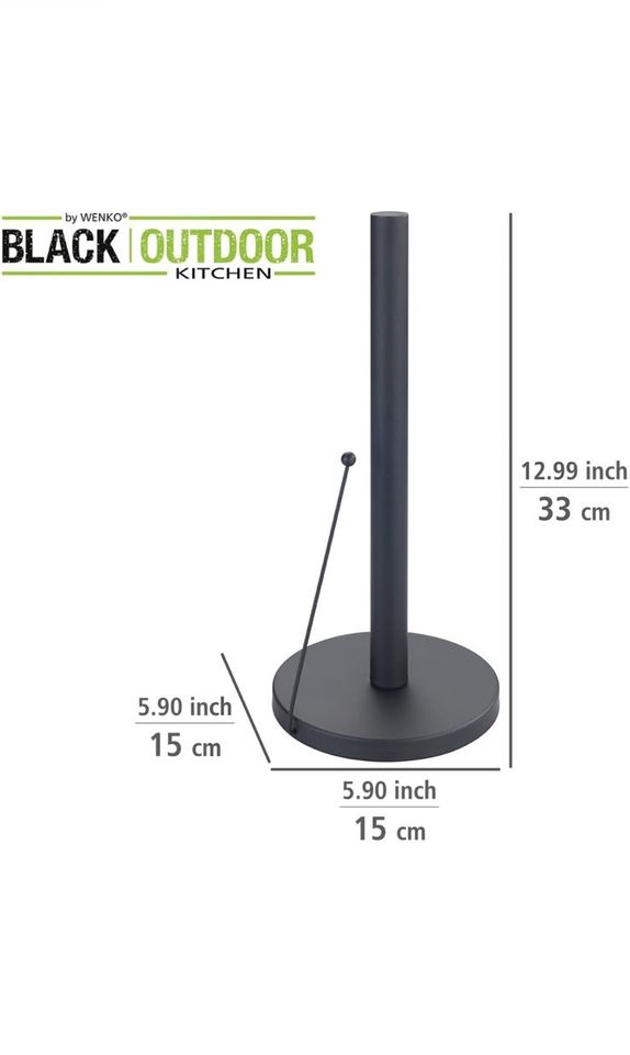 Wenko Küchenrollenhalter Metall schwarz in Bernau