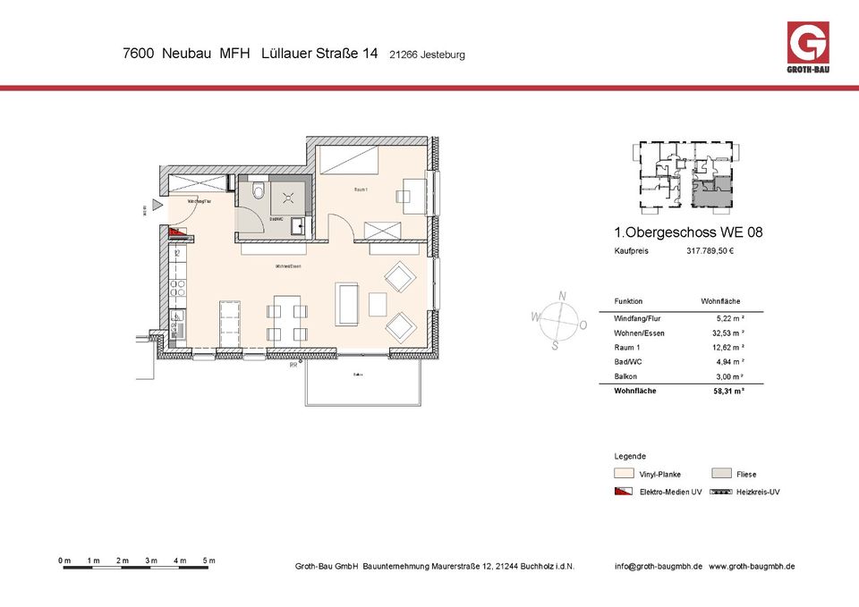 Neubau 2-Zimmer Eigentumswohnung WE08 in Jesteburg