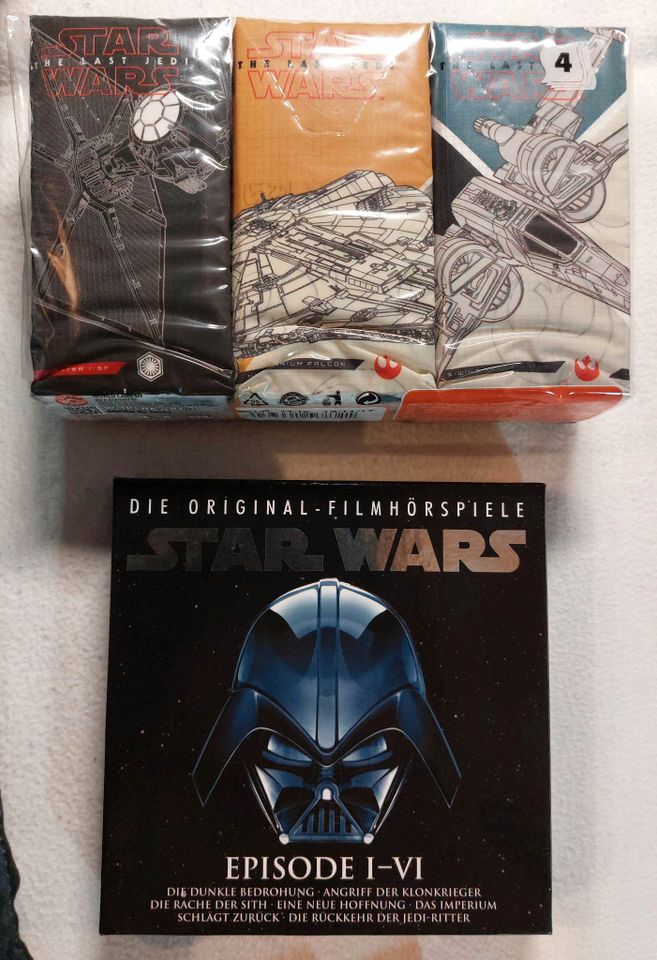 Star Wars Kissen, 2 Notizbücher, 6x9 Taschentücher, Hörspiel 1-6 in Oberstreu