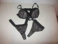 schwarz/beiges Dessous Set (BH Gr. 80B, 2x Strings) Bayern - Nordendorf Vorschau