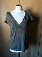 S.Oliver Shirt kurzarm khaki weiß Doppelshirtlook Viskose Gr.36 Bayern - Forchheim Vorschau