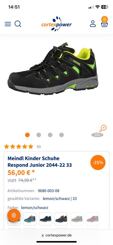 Meindl Respond Junior outdoor Schuhe, Gr.34, Top Zustand in Schwalbach a. Taunus