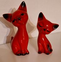 Katzen 2x Vintage rot 70er Jahre Deko Figur Bergedorf - Kirchwerder Vorschau