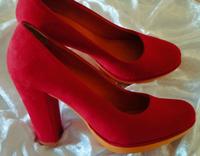 pumps von Marco Tozzi Rot mit orangefarbenen Plateau Absatz grose Schwachhausen - Neu Schwachhausen Vorschau