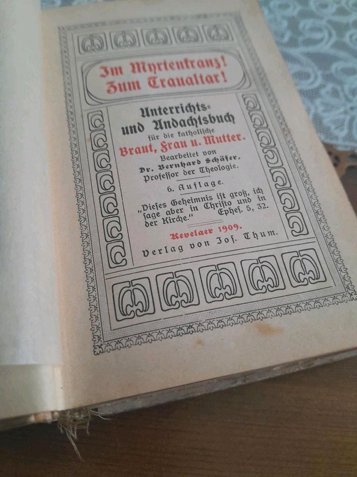 antikes Unterrichts Andachtsbuch 6.Auflage Perlmutt gebunden 1909 in Gelsenkirchen