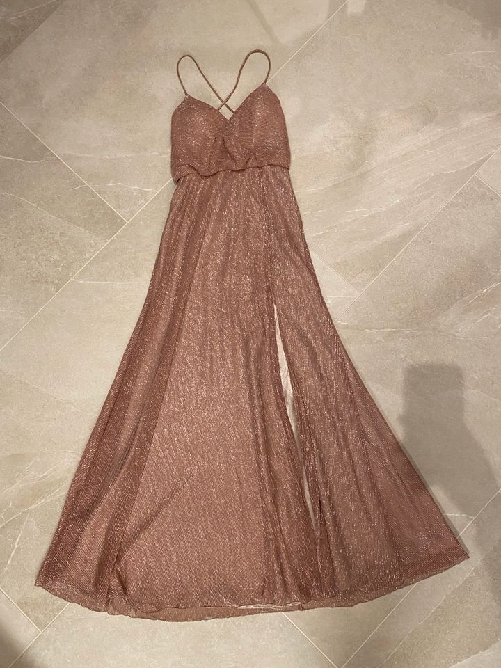 Unique Abendkleid Ballkleid, rosa Glitzergarn, Gr. XS/ 34 in Westhausen