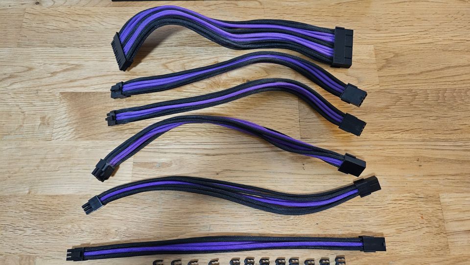 PC PSU Sleeved Cable Extension Kit | Purple/Lila | TOP in Holzwickede