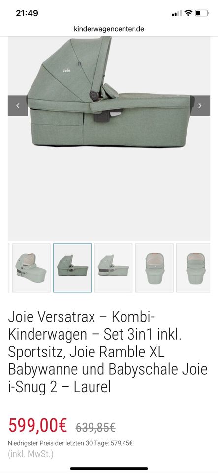 Joie Versatrax Kombi Kinderwagen Laurel Grün, Maxi Cosi in Leipzig