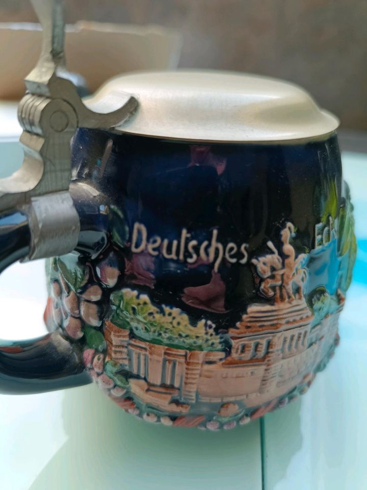 Bierkrug Wein Bämpel deutsches Eck Drachenfels Niederwald in Verl