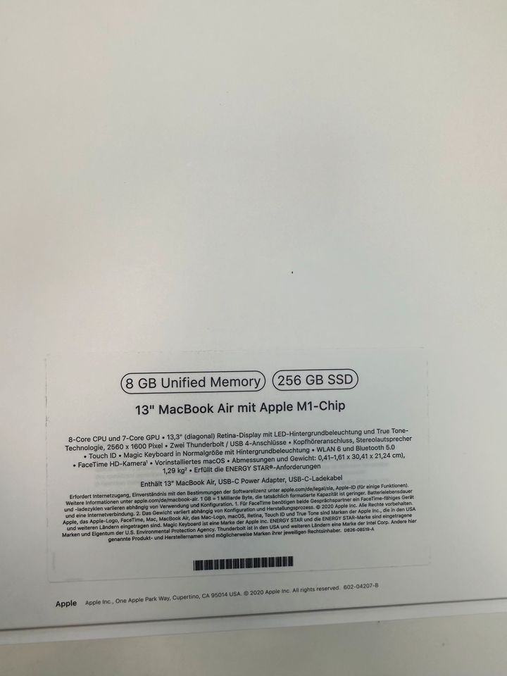 TOP ANGEBOT⭐️ Apple MacBook Air 13“ M1 256GB *WIE NEU* 15.3.25 in Aschaffenburg