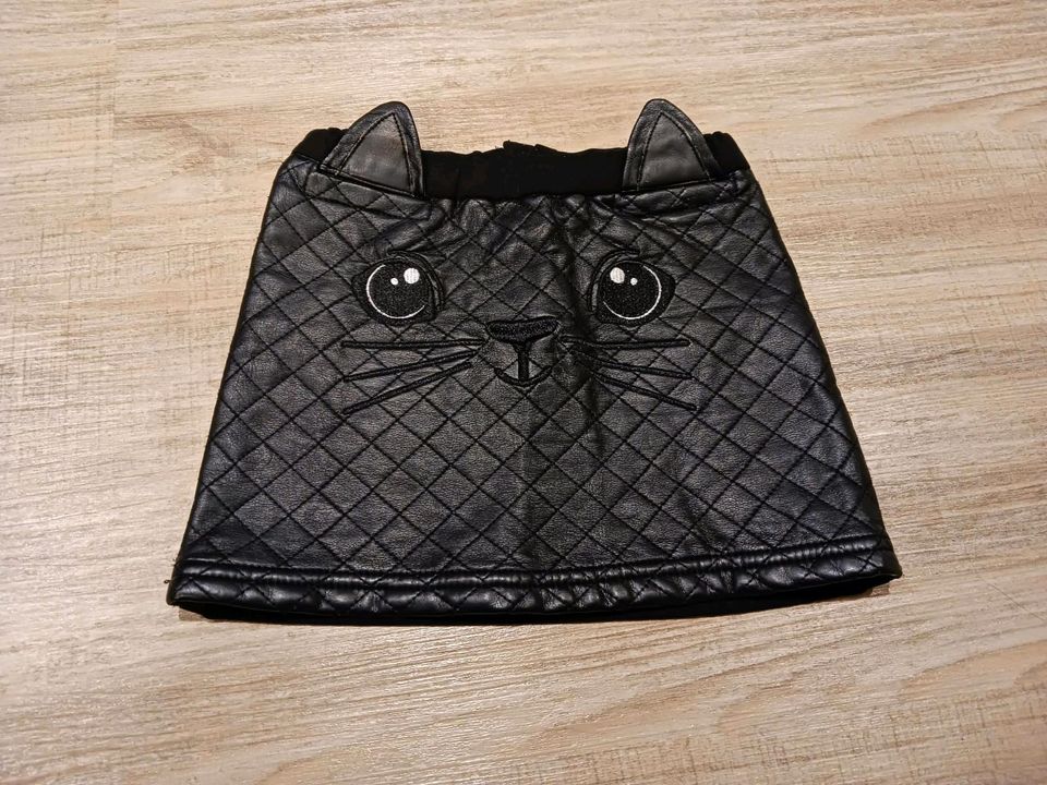 Kunstlederrock Katze Gr. 104 Fasching Kostüm H&M schwarz in Westhausen