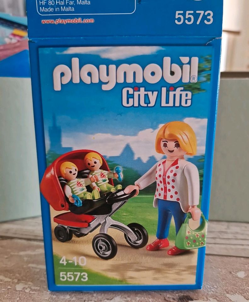 Playmobil 5573 Zwillingskinderwagen Mama mit Zwillingen City Life in Teublitz