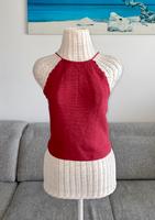 Review Stricktop Top rot Bommel Boho Vintage Sommer Strand Östliche Vorstadt - Hulsberg Vorschau