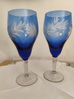 Extravagante blaue Gläser mit Gravur, 2er-Set Baden-Württemberg - Königsbach-Stein  Vorschau