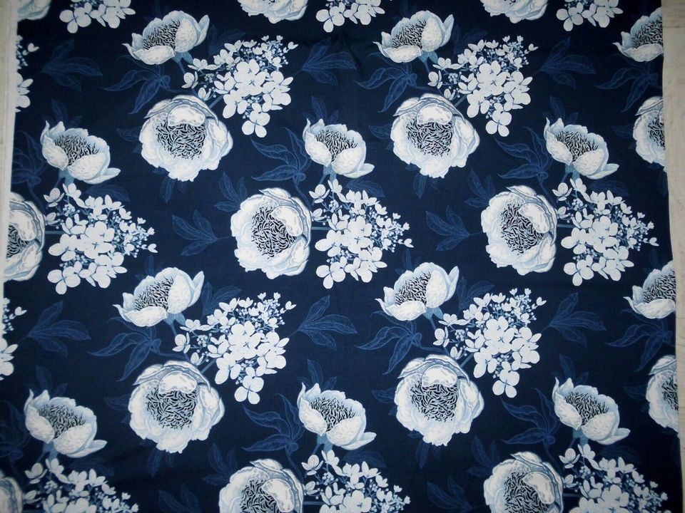 Jersey Stoff Blumen Rosen auf blau 1,5 x 1,5 in Uhrsleben