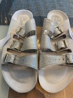 Damen Pantolette Hausschuh Echtleder silbergrau Freizeit Bayern - Burgebrach Vorschau