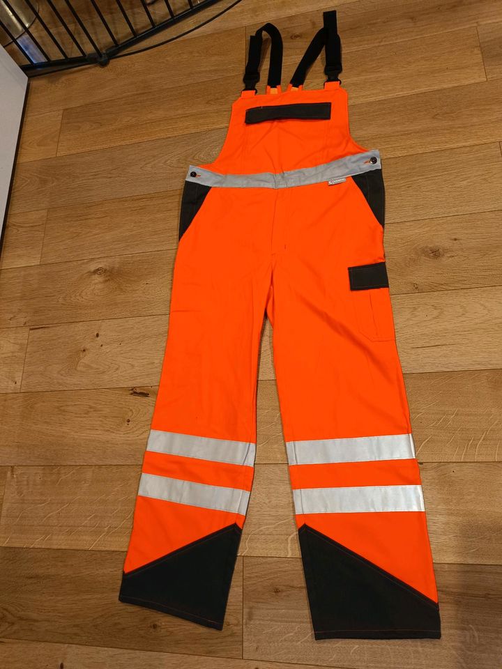 Warnschutzarbeitshose Latzhose Arbeitshose Kempel Gr. 52 orange in Schwarzach am Main