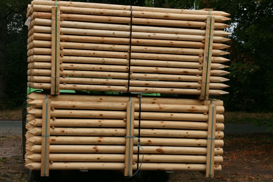 Baumpfähle - Zaunpfähle - Holzpfähle  - 9 x 250 cm - Rohware - in Wagenfeld