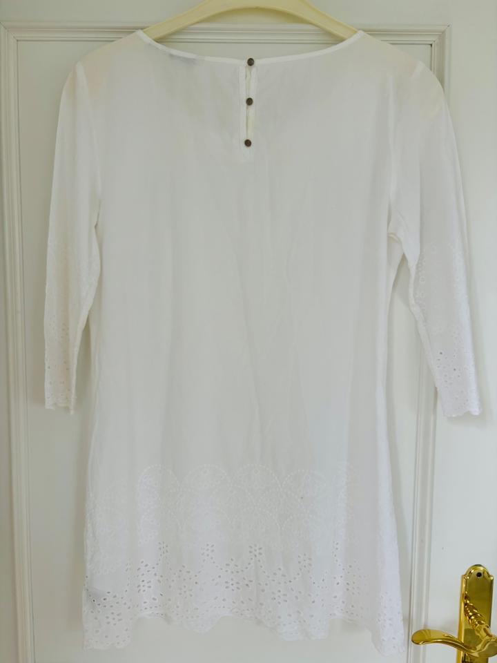 TOM TAILOR Bluse Hemd Blusenshirt weiß mit Stickerei Gr.M in Dreieich
