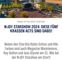 2x Tickets N-Joy Starshow Hannover 31.05.2024 - Macklemore,.. Niedersachsen - Seesen Vorschau