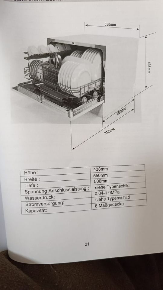 Unbenutzter Candy Tischgeschirrspüler in Finkenbach-Gersweiler