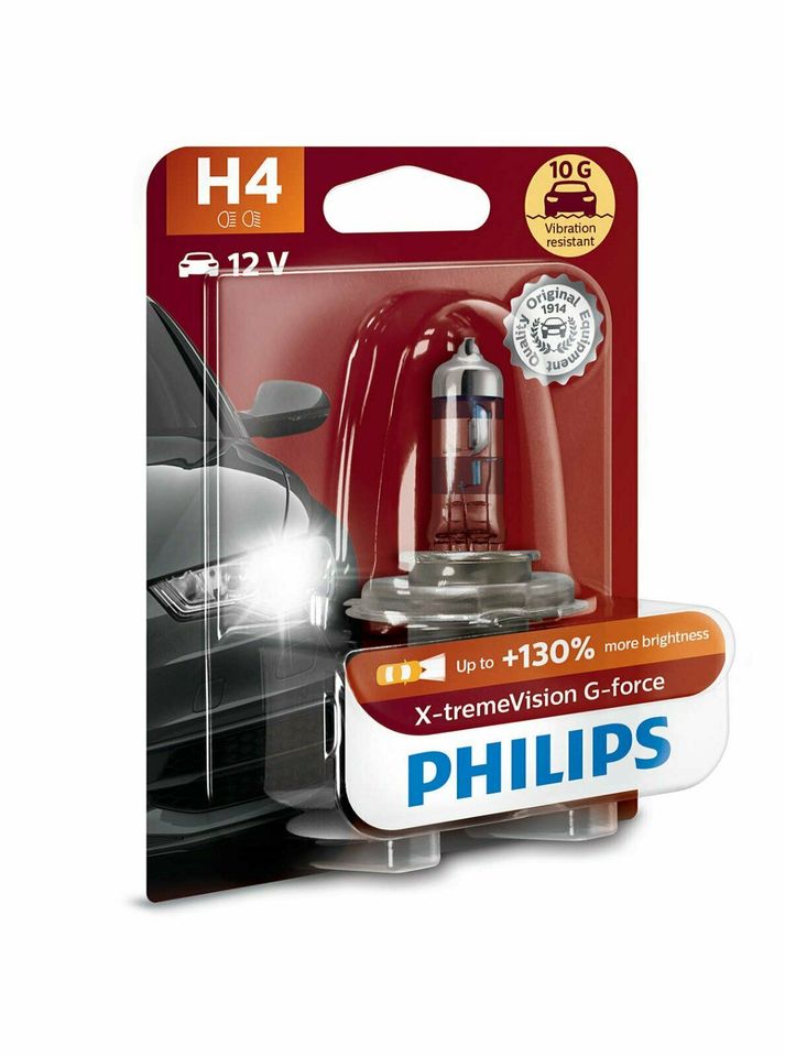 Philips H4 12V 60/55W  X-treme Vision G-Force +130% 1st. Blister in Calden