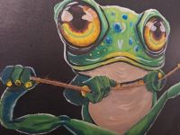 Leinwand Unikat handgemalt frosch 3d handsigniert Nordrhein-Westfalen - Sundern (Sauerland) Vorschau