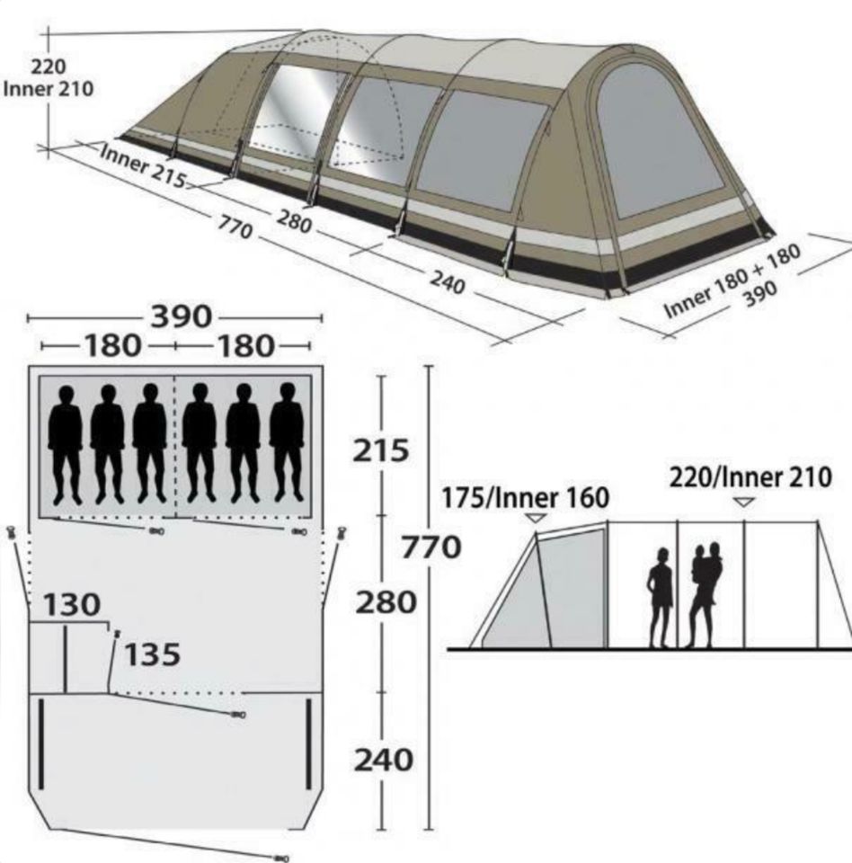 Outwell Yellowstone Falls 6 Personenzelt (Baumwollzelt) Glamping in Berlin