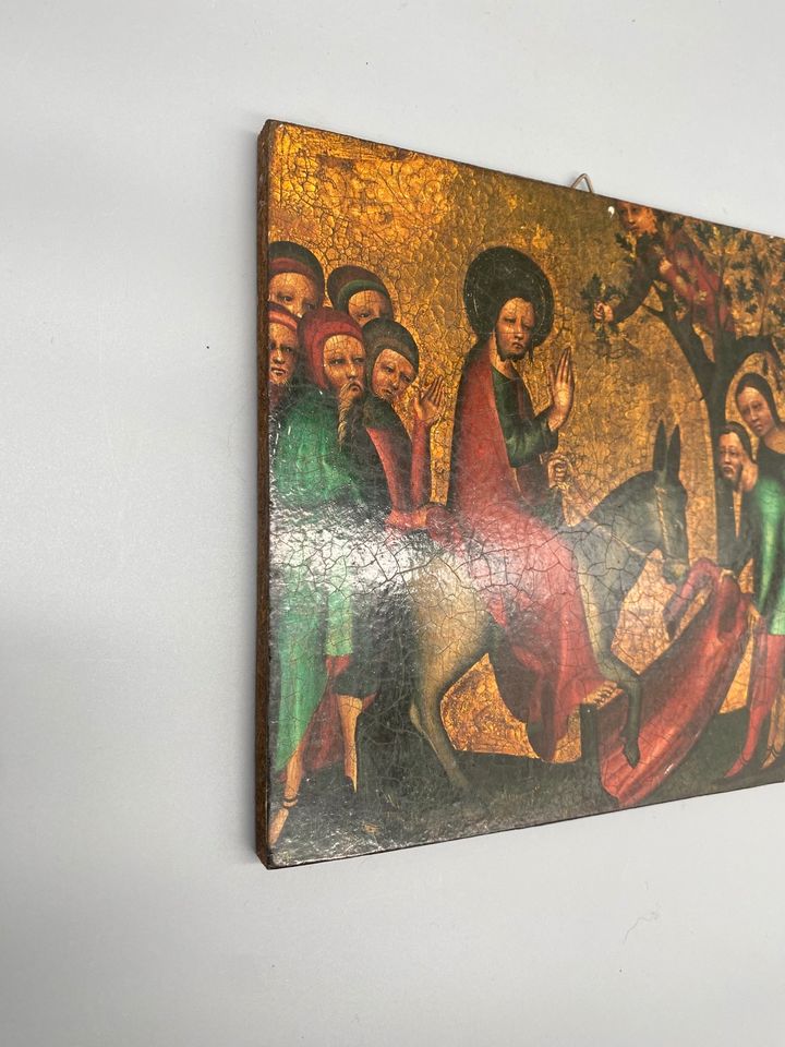 * IKONE DECOUPAGE HOLZ EINZUG JESU CHRISTUS NACH JERUSALEM ESEL in Berlin