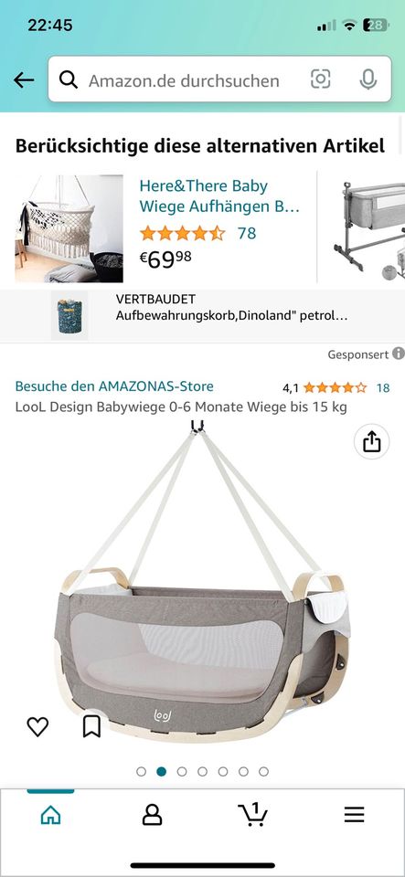 Amazonas Babywiege LooL Babybett Stubenwagen in Bockhorn