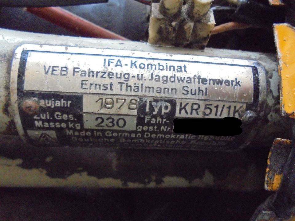 Simson Schwalbe KR 51/1 K Original BJ1978 KBA Papiere Motor läuft in Kraftsdorf